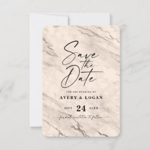 Information om chic Beige Marble med champagne Spara Datumet