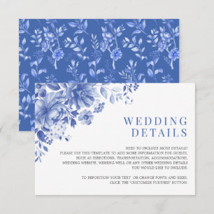 Information om chic Blue White Chinoiserie Garden Tilläggskort