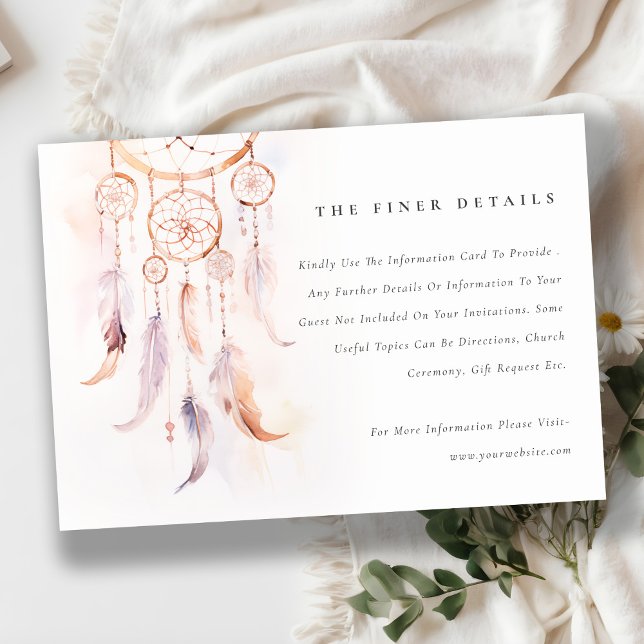 Information om chic Boho Feather Dreamcatcher Bröl Tilläggskort (Skapare uppladdad)