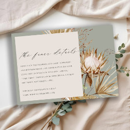 Information om chic Boho Protea Dry Handflatan Blo Tilläggskort