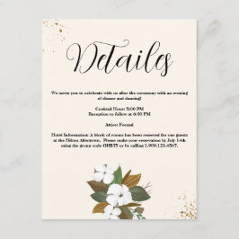 Information om chic Brown och Cream Blommigt Bröll Tilläggskort