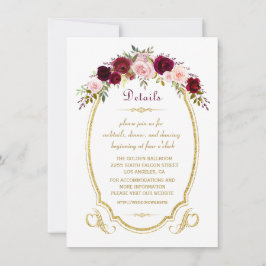 Information om chic Burgundy Marsala Blommigt Fall Inbjudningar