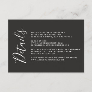 Information om chic Calligraphy Black Bröllop Tilläggskort