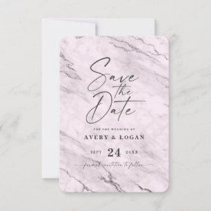 Information om chic Mauve Rosa Marble med Lila Foi Spara Datumet