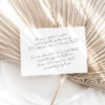 Information om chic Modern Minimalist Bröllop Tilläggskort<br><div class="desc">Det här är ett modernt, minimalistiskt kort för detaljer om bröllop som har en ultratunn, elegant design. Redigera all färg och allt teckensnitt och all bakgrund. // För matchande artiklar, gå till "BRITT"-samlingen i Sincerely By Nicole Zazzle-butiken. * Om du tycker om den här designen men inte ser den tillgänglig...</div>