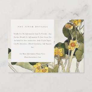 Information om chic Rustic Gult Daffodil Blommigt Tilläggskort