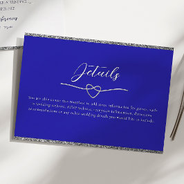 Information om chic Silver och Royal Blue Bröllop Tilläggskort