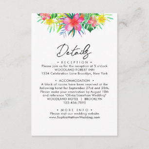 Information om chic Tropical Paradise Watercolor B Tilläggskort
