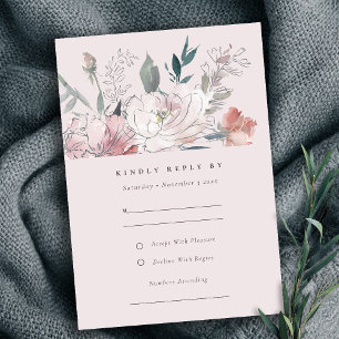 Information om chic Watercolor Blommigt Bröllop OSA Kort