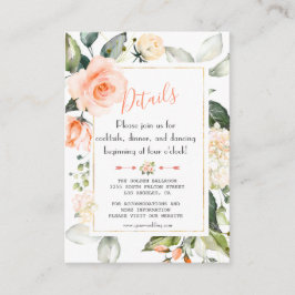 Information om chic Watercolor Coral Blommigt Ram  Tilläggskort