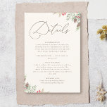 Information om chic Watercolor Winter Greenery Brö Tilläggskort<br><div class="desc">bröllop detaljerar elegant med vårt djurutrymmeskort. Med chicens kalligrafi och serif-typografi mot en beige canvas,  är den försedd med vinter-grön,  hullbär,  gräs-koner och lush foliage.</div>