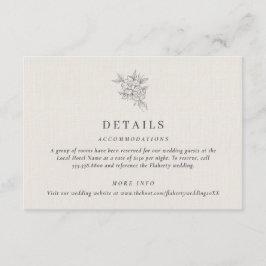 Information om Classic Beige Botanical Bröllop Tilläggskort