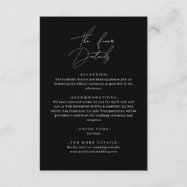 Information om Classic Black Snyggt Bröllop Tilläggskort