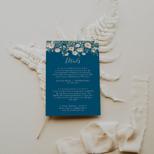 Information om Classic Boho Wildblomma Blue Bröll Tilläggskort