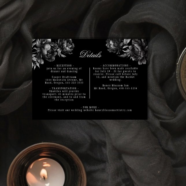 Information om Classic Gothic Black Bröllop Tilläggskort (Skapare uppladdad)