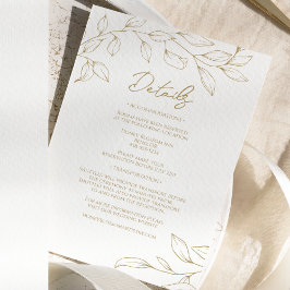 Information om Classic Guld Greenery Bröllop Tilläggskort