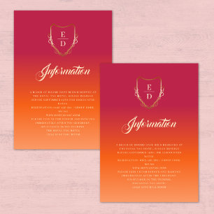 Information om Classic Vibrant Summer Bröllop Tilläggskort