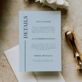 Information om Clean Line Navy Blue Bröllop Tilläggskort