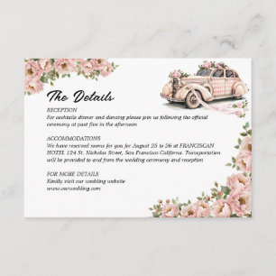 Information om Coquette Blommigt Rosa Bröllop Tilläggskort