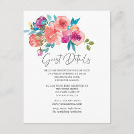 Information om Coral och Fandango Blommigt Bröllop Tilläggskort