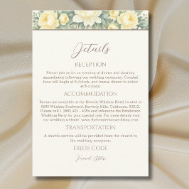 Information om Cream Blommigt Summer Peony Bröllop Tilläggskort