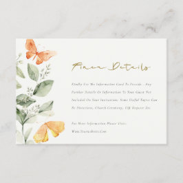 Information om Cute Garden Foliage Butterflies Brö Tilläggskort