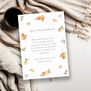 Information om Cute Orange Blommigt Boho Botanical Tilläggskort