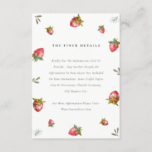 Information om Cute Red Strawberry Leafy Botanical Tilläggskort