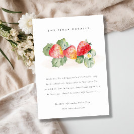 Information om Cute Red Strawberry Leafy Foliage B Tilläggskort