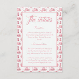 Information om Cute Rosa Westernare Bröllop Tilläggskort