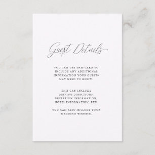 Information om delikat Lila Blommigt Calligraphy B Tilläggskort