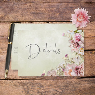 Information om delikat Modern Rosa Ro Lily-Grönt Tilläggskort