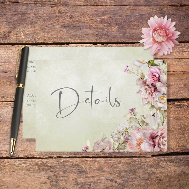 Information om delikat Modern Rosa  Ro Lily-Grönt Tilläggskort (Skapare uppladdad)