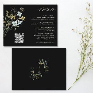 Information om delikat Wildblommor Boho Bröllop Bl Tilläggskort