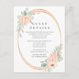 Information om den  Blommigten Geometric Bröllop g Tilläggskort