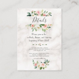 Information om den Blommigten Marble Bröllop Tilläggskort