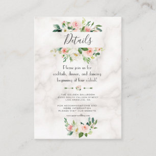 Information om den Blommigten Marble Bröllop Tilläggskort