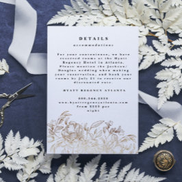 Information om den botaniska Bröllop i Elegant i H Tilläggskort