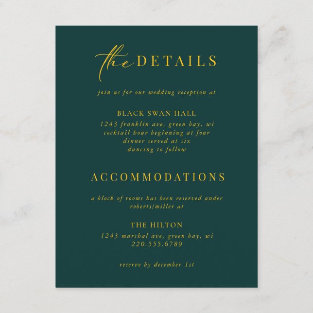 Information om den formella svarta rutan Guld Art  Tilläggskort (Framsida)