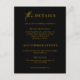 Information om den formella svarta rutan Guld Art Tilläggskort