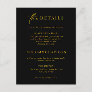 Information om den formella svarta rutan Guld Art  Tilläggskort