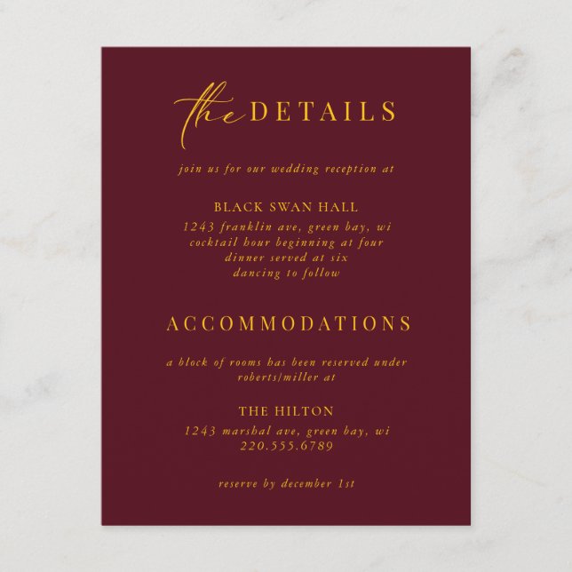 Information om den formella svarta rutan Guld Art  Tilläggskort (Framsida)