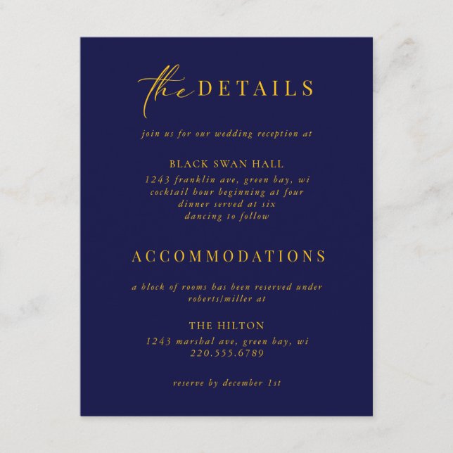 Information om den formella svarta rutan Guld Art  Tilläggskort (Framsida)