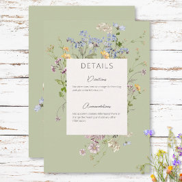 Information om den känsliga Grönten Boho Wildblomm Tilläggskort