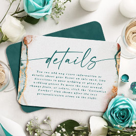 Information om den moderna Abstrakten Mörk Teal & Tilläggskort
