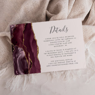 Information om den moderna burgundy Guld Agate Br Tilläggskort