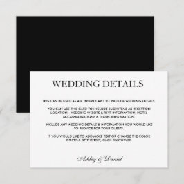 Information om den moderna Eleganten Black & White Inbjudningar