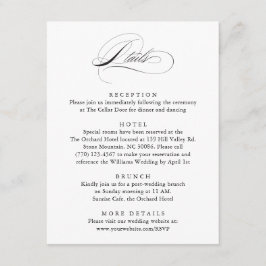 Information om den moderna Eleganten Bröllop Class Tilläggskort