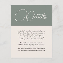 Information om den moderna enkelheten, djup Sage G Tilläggskort