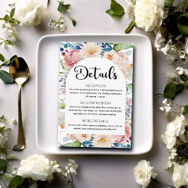 Information om den moderna skribentfärgen Blommigt Tilläggskort